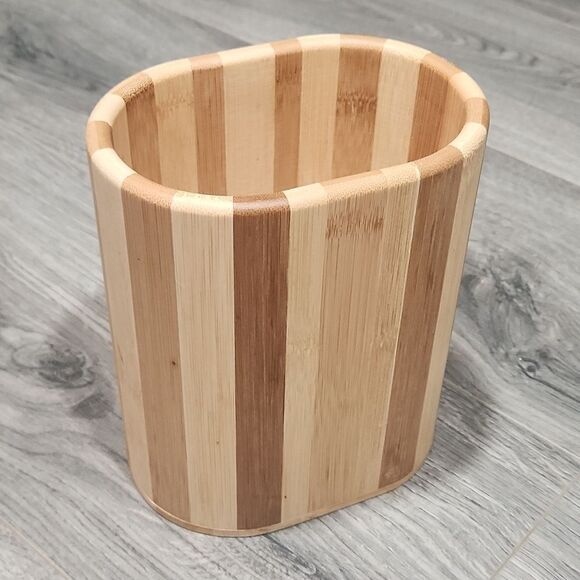 Oval Bamboo Utensil Holder - Picture 1 of 3